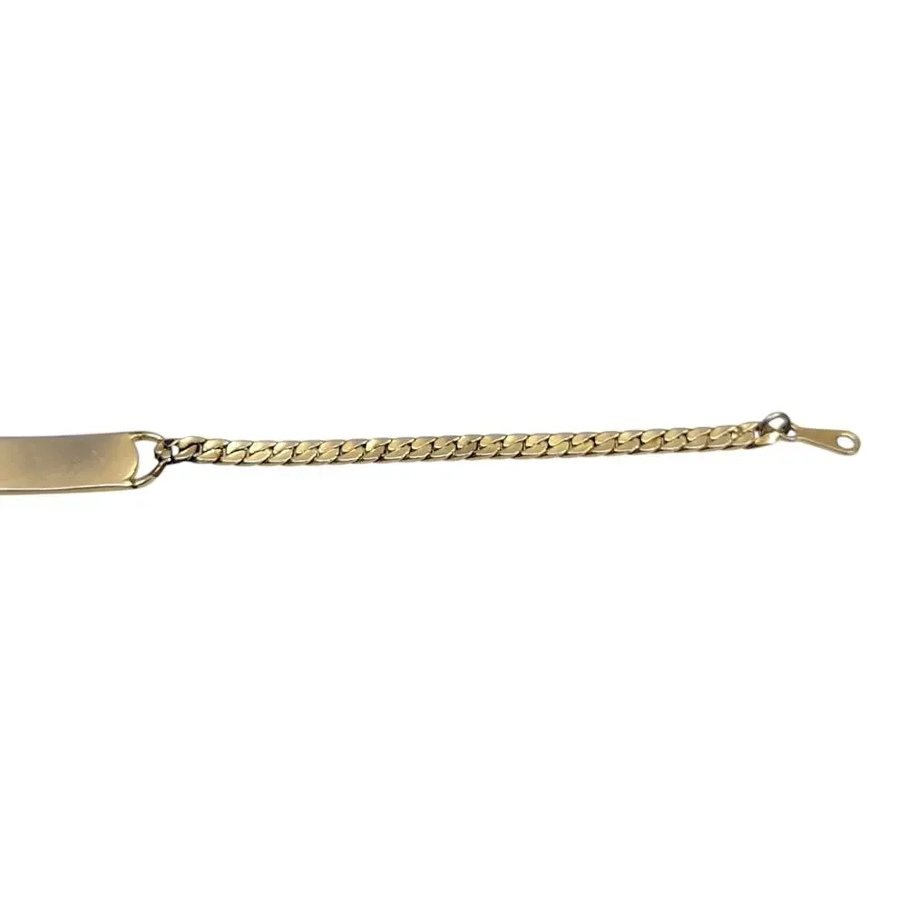 Vintage Avon Two Tone Gold Silver Curb Chain Blank ID Plaque Bracelet Unisex